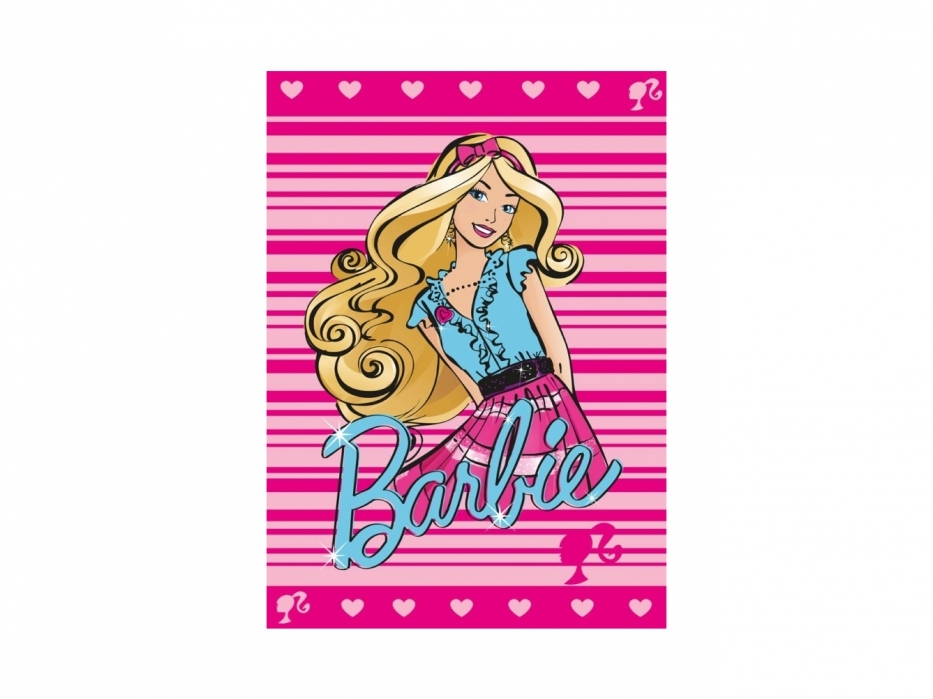 KIDS Matta 95x133 Randig Barbie