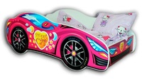 Racing car bilsäng - Rosa, 140x70